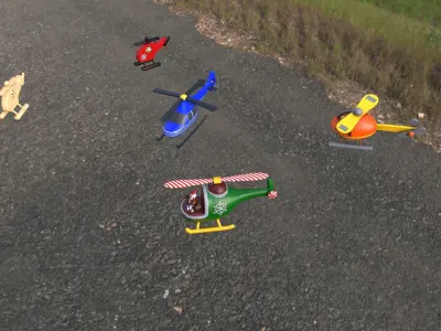 16 Toy Helicopter Pack Low-poly 3D model