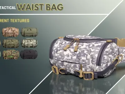 Military and Tactical Waist Bag Free 3D model