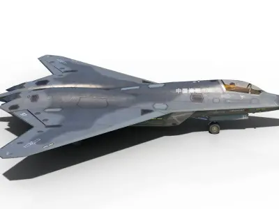 AVIC SAC J-50 J50 carrier-based fighter aircraft of Chinese Navy Low-poly 3D model