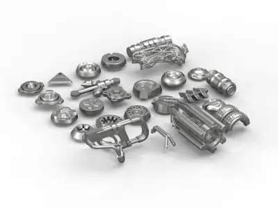 Pack of tech details 3D model