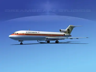 Boeing 727-200 Continental 1 3D model