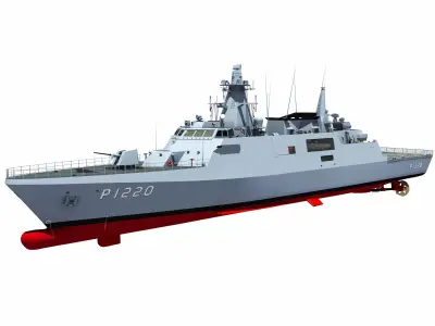 TCG AKHISAR Turkish Hisar-class offshore patrol vessel 3D model