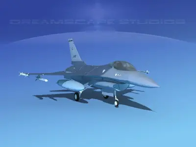 Gen Dyn F-16A Falcon V27 Denmark 3D model