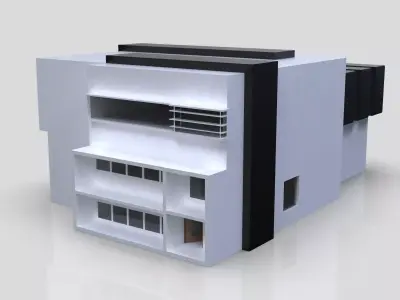 Modern Building House Low-poly 3D model