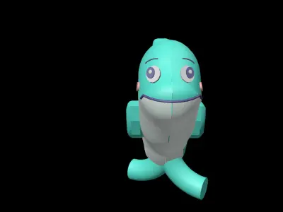 Happy Baby Dolphins Collection - 4 Colorful Characters Low-poly 3D model