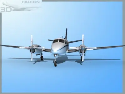 Falcon3D E90 King Air F10 3D model