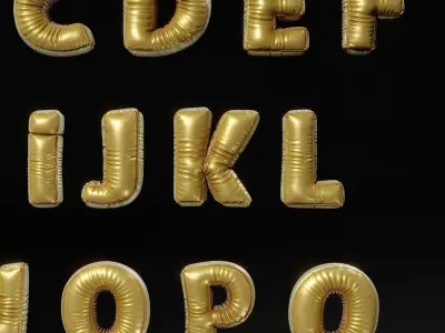 Cute soft alphabet 3D model