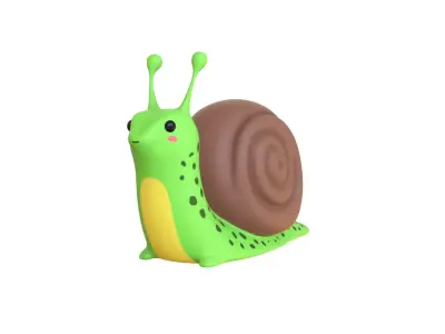 Cartoon Snail v003 - 3D Model Low Poly  Low-poly 3D model