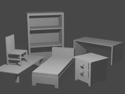 Basic Furniture Pack Free low-poly 3D model