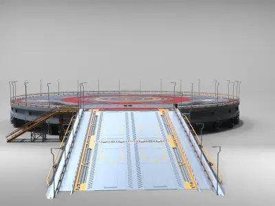 sci-fi landing platform 4 3D model