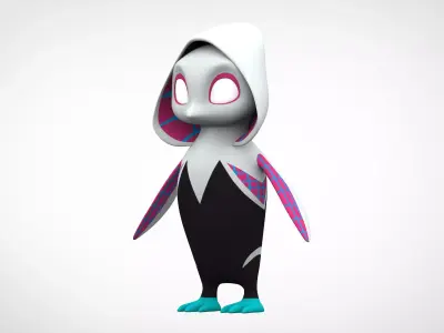 Spider-Guin Low-poly 3D model