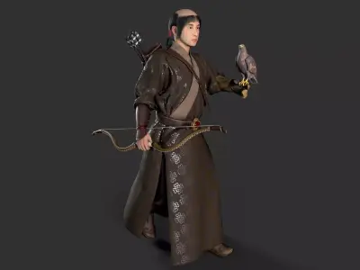 hunter Low-poly 3D model