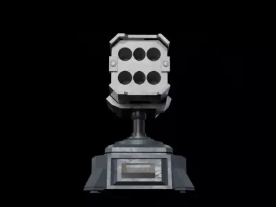 The Rocket Turret Low-poly 3D model