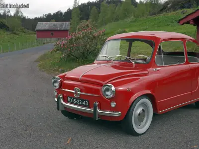 Fiat 600 Retro Coupe Red 3D model