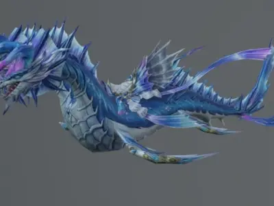 Twin Head Sea Dragon Low-poly 3D model
