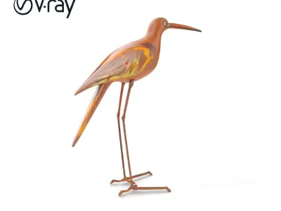 Rustic Bird Sculpture Model Pack for Decorative Scenes Low-poly 3D model