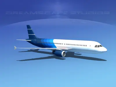  Airbus A320 LP Corporate 1 Low-poly 3D model