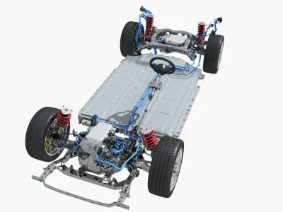 Electric vehicle chassis 3D model