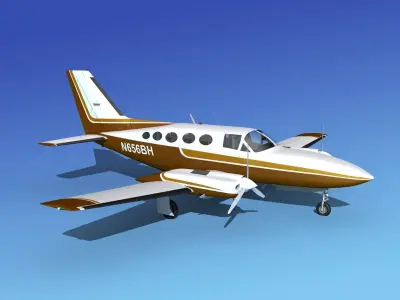 Cessna 414A Chancellor V02 3D model