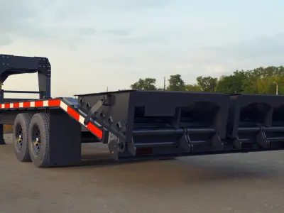 Gooseneck Hauler Pickup Trailer 3D model