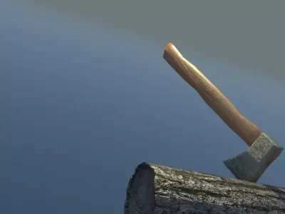 Ax with a wooden handle Free low-poly 3D model