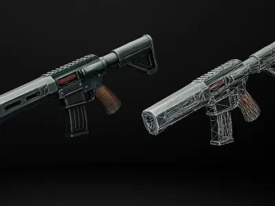 Stylized Weapons Pack v1 - UE5 Free low-poly 3D model