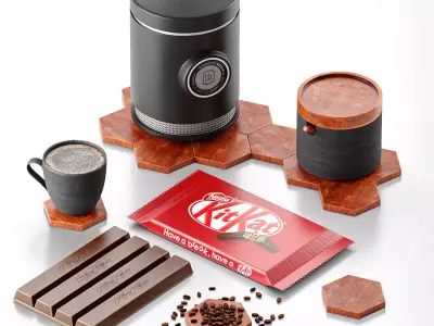 Coffee Decorative Set Wacaco Model Free 3D model