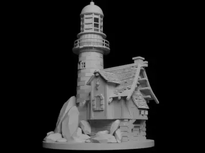 The light house Low-poly 3D model