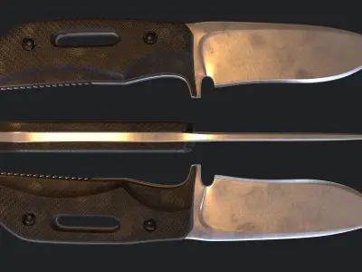 Tactical combat knife subdivision ready  3D model