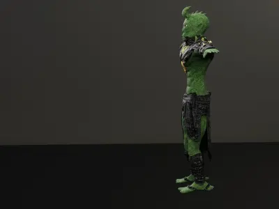 ready for game character Low-poly 3D model