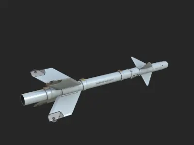 Chinese PL8 Infrared guided Air-to-Air missile PL-8 Low-poly 3D model