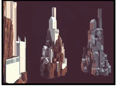 Mysterious Castle Low-poly 3D model