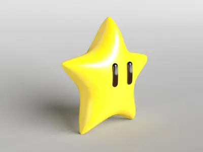 Mario Star v1 001 Free low-poly 3D model
