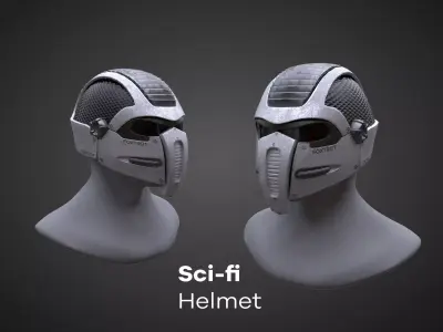 Sci-fi Helmet - PBR - Lowpoly - Low-poly 3D model