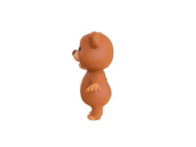 High-Quality 3D Cartoon Bear Low-poly 3D model