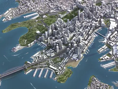 Sydney Low-poly 3D model