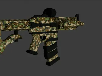 M416 gun with army color 3D model