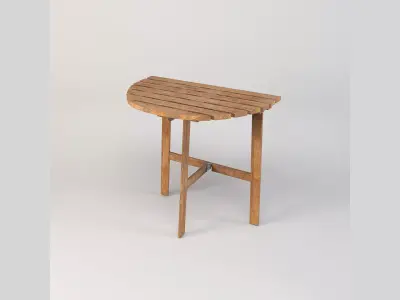 Outdoor Wooden Foldable Table Low-poly 3D model