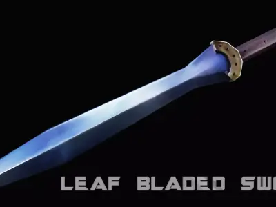 Leaf - Bladed Sword Low-poly 3D model