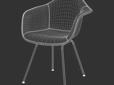  Replica Eames Plastic Side Chair Model, Salmon Red 