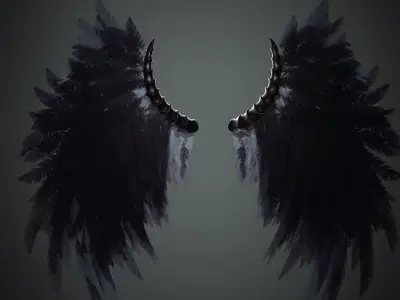 Evil Wings Low-poly 3D model