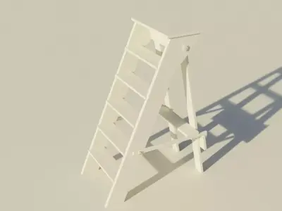 Old Stairs Stepladder Free 3D model