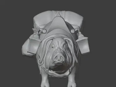 Fantasy Pig Mount Free low-poly 3D model