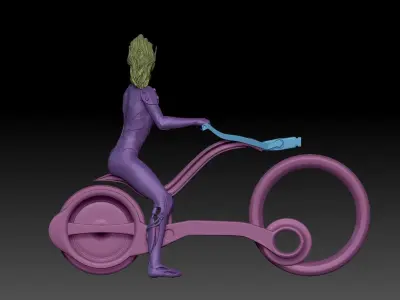 ANTIGRAVITY CYBER BIKE GIRL 1 3D print model