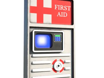 low poly model First aid kit for game engine 3d Model Low-poly 3D model