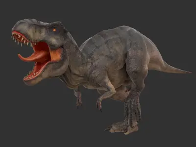 Jurassic Park Tyrannosaurus Rex Blender Low-poly Low-poly 3D model