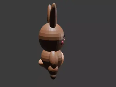Low Poly Cute Bunny Character 3D Model 3D model