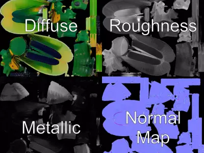 Green Insect Drone model pack Low-poly 3D model