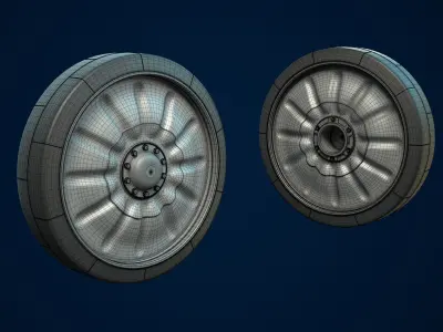 PT-76 Tank and ASU-85 Wheels  Set 3D model