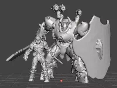 DARK LORD ARMOR MINIATURE MODEL FIGURE FANTASY SCIFI GAMES RPG 3D print model